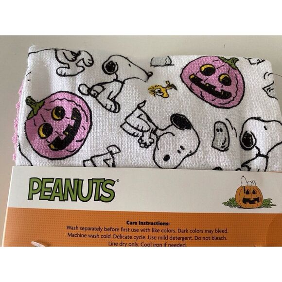 3 Pack Peanuts Snoopy Woodstock Halloween Kitchen Towels Pink Pumpkin 16 X 26” - Picture 11 of 14